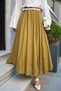 Women's Elastic Waist Crinkled Skirt in Fat Green - 2