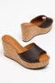 Brown Genuine Leather Cork Coated Slippers Women's Shoes Moka - 2