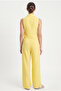 Women's Alfie Zero Sleeve Shirt Elastic Waist Pants Woven Yellow Bottom Top Set - 5