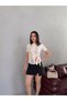 Women's Ecru Lace Striped Blouse with Tie Detail Elt7261 - 3