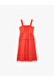 Cotton Lace Detailed Square Neckline Strappy Poplin Long Dress - 2