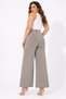 Plus Size Akar Fabric High Waist Stoned Wide Leg Women's Trousers - 2
