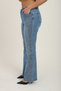 Plus Size Bead Stone Embellished Spanish Flare Zipper Lycra Women's Trousers