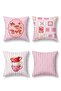 Pink Dogs Patterned 4-Piece Throw Pillow Cover Set - 3