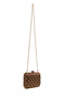 Women's Bronze Long Chain Strap Stoned Mini Portfolio Evening Dress Bag 26Pbd2739Ts - 6