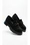 Luxa Women's Black Suede Buckle Detailed Moccasin Casual Loefer 3 cm - 3