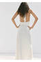 Drape halter yaka elbise - 4