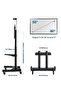 TV Cart Rolling Stand with Lockable Wheels for 55-75 Inch TVs up to 100lbs - Height Adjustable Black - 5