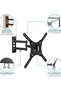 Full Motion TV Wall Mount Monitor Wall Bracket with Swivel & Articulating Tilt Arm, Fits up to 55 Inch - 2