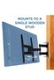 Full Motion TV Wall Mount Corner Bracket, VESA 400 x 400 Compatible, Extending Arm Articulating, Swivel, Tilt Fits 32, 37, 40, 42, 47, 50 Inch TVs, 66 Lbs Capacity - 3