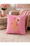Romantic Decorative Cushion Cover with Pink Card and Hand Figure 43X43 cm Modern Home Decor - 7