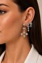 Brass Silver Color Zircon Stone Geometric Model 3-Piece Women's Combination Earrings - 2