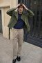 Men's Casual Comfortable Cream Cargo Linen Trousers - 5