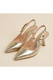 Vesta Triangle Buckle Detailed Heeled Shoes - 5
