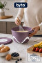 4 Liter Mixer Bowl with Lid – Bpa-Free Multi-Purpose Mixing, Dough Kneading, and Food Storage Container Purple Blue Pink Black 1 Piece Mixed Colors Sent - 2