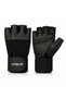 Weight Lifting Gloves with Wrist Support Strap | Half Finger Gym Workout Gloves for Men & Women | Anti-Slip Fitness Training Gloves | Black