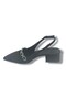 802-26 Suede Stripe Ellipse Stone Short Square Heel Women's Shoes - 3