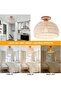 Rattan Ceiling Light, Boho Semi Recessed Ceiling Light, Handmade Rattan Lighting Fixtures - 5
