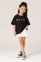 Girls' Oversize T-Shirt with Cherry Kiss Print in Black – Crew Neck, Comfortable Fit, 100% Cotton