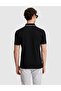 Black Slim Fit 100% Cotton Apaş Collar T-Shirt 50327845-Vr046 - 5