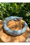 Women's Ice Blue Pleated Fabric Knitted Women's Hair Crown - 3