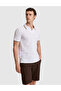 White Slim Fit 100% Cotton Apaş Collar T-Shirt 50327845-Vr013 - 3