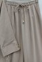 Cotton Crinkle Suit with Tunnel Lacing and Elastic Waistband Trousers - Light Mink - 5