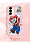 Samsung Galaxy A56 Compatible Case Camera Protector Pink Silicone Couple Phone Case Mario Pattern - 2