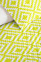 Yellow Geometric Modern Young Room Single Pique Set - Minimal 160X220 cm Quilted Bedspread - 3