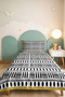 Black and White Geometric Modern Pique Set - Ethnic Minimal Mustard 160X220 cm Seasonal Bedspread - 6