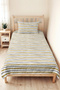 Striped Yellow Young Room Single Pique Set - Modern Gray 160X220 cm Quilted Summer Bedspread - 4