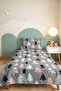 Gray Pine Tree Young Room Single Pique Set - Pastel Modern 160X220 cm Quilted Bedspread - 5