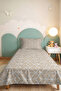 Beige Geometric Youth Room Single Pique Set - Modern White 160X220 cm Quilted Bedspread - 5