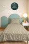 Star Snowflake Beige Young Room Single Pique Set-Modern Ecru 160X220Cm Quilted Bedspread
