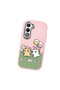 Oppo A5 Compatible Case Camera Protector Pink Silicone Couple Phone Case with Line Pattern - 3