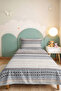 Geometric Striped Gray Young Room Single Pique Set-Bohemian Blue 160X220 cm Quilted Bedspread - 6