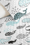 Blue Whale Children's Room Single Pique Set - Sea Themed Black 160X220Cm Quilted Bedspread - 3