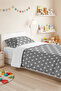 Starry Gray Children's Room Single Decorative Pique Set - Smoked 160X220 cm Quilted Bedspread - 6