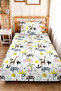 Safari Animal Kids' Room Single Pique Set-Pastel Tropical 160X220 cm Quilted Bedspread - 4
