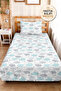 Cloud Star Blue Children's Room Single Pique Set - Pastel Gray 160X220 cm Quilted Bedspread