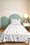 Pink Rabbit Girl's Pique Set - Pastel Rainbow White Baby Room Bedspread - 160X220 cm - 4