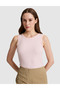 Light Pink Slim Fit Knitted Blouse 50324123-Vr078