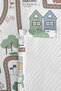 City Map Boy's Room Pique Set - Mint Beige Bedspread with Car and Road Pattern - 160X220 cm - 7
