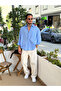Single Pocket Striped Oversize Shirt Babyblue - 3