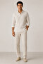 100% Pure Linen Striped Long Sleeve Regular Fit Men's Shirt |   Mes129774-01 - 3