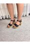Women's Adara Black Single Strap 10 cm Platform Shoes - 2