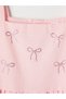 Lcw Kids Pink Square Collar Stoned Girls' Dress - 3