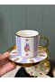 6-Person Floral Porcelain Turkish Coffee Cup Set - 3
