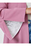 Pink Contrast Slit Sleeve Open Front Abaya - 4