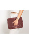 Burgundy Still Genuine Suede Leather 13-14 Inch Macbook/Laptop Case - 5